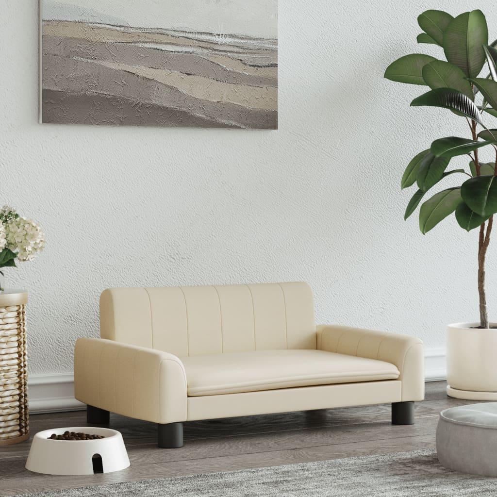 Hundeseng 70x45x30 Stof Cremefarvet