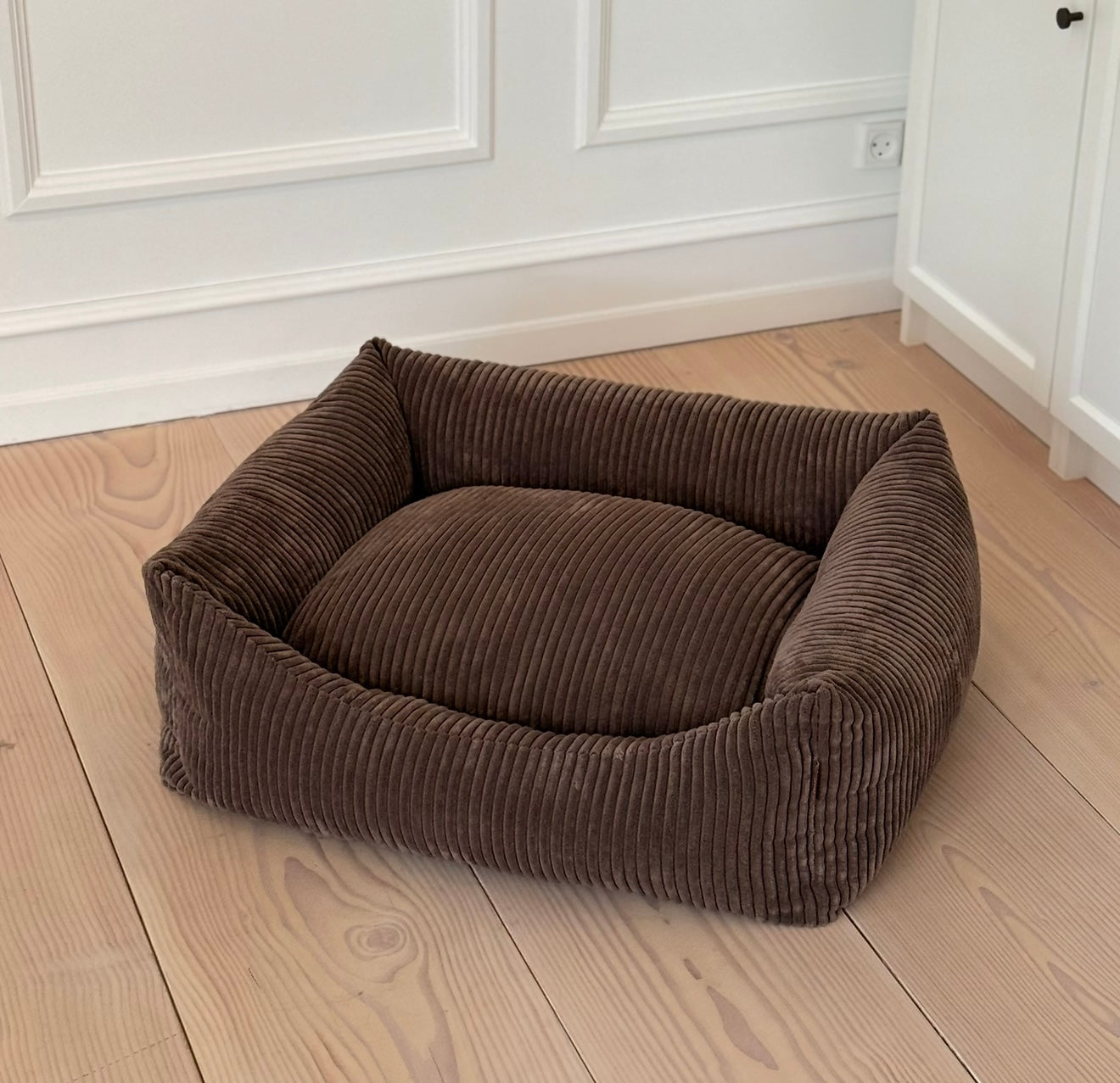 Bjørk Hundekurv ørk Brun Bred Fløjl Large
