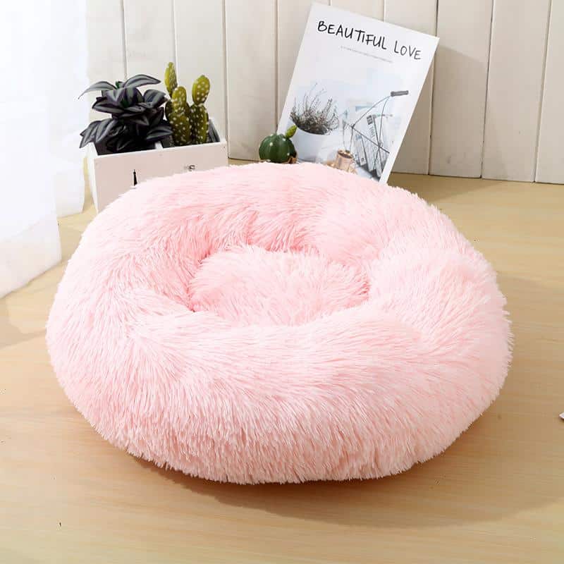 Blød Beroligende Donut Hundeseng Mange Farver Pink