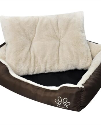 Hundeseng Brun Beige Vandafvisende Oxford Med Kunstpels