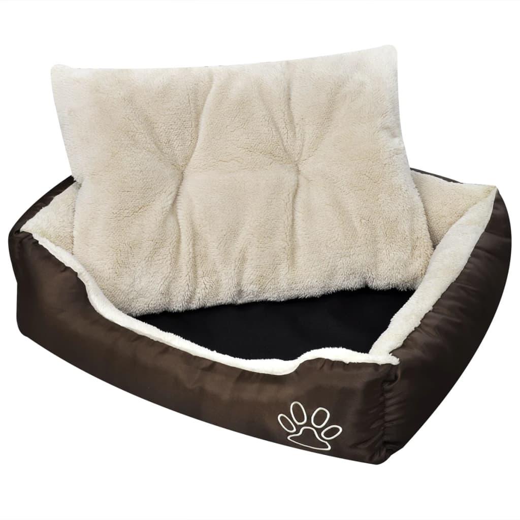 Hundeseng Brun Beige Vandafvisende Oxford Med Kunstpels