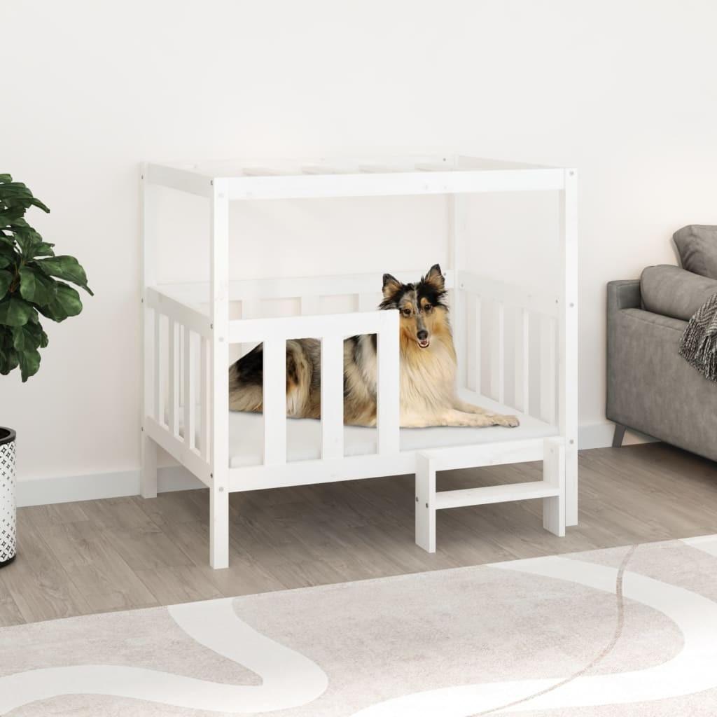 Hundeseng Massivt Fyrretræ 105   100 Hvid