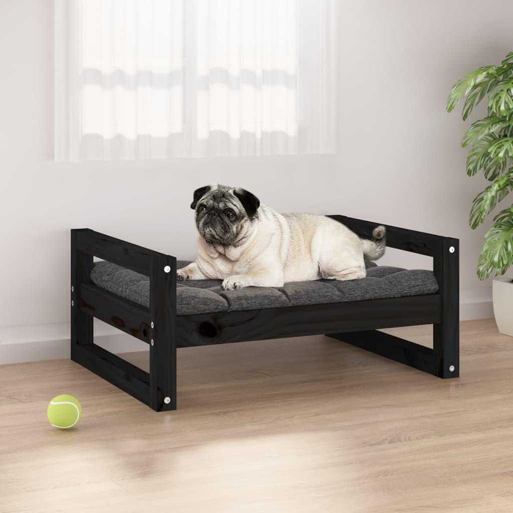 Hundeseng Massivt Fyrretræ Sort