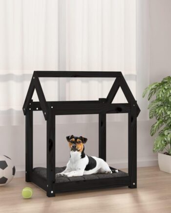 Hundeseng Træ   Massivt Fyrretræ Sort