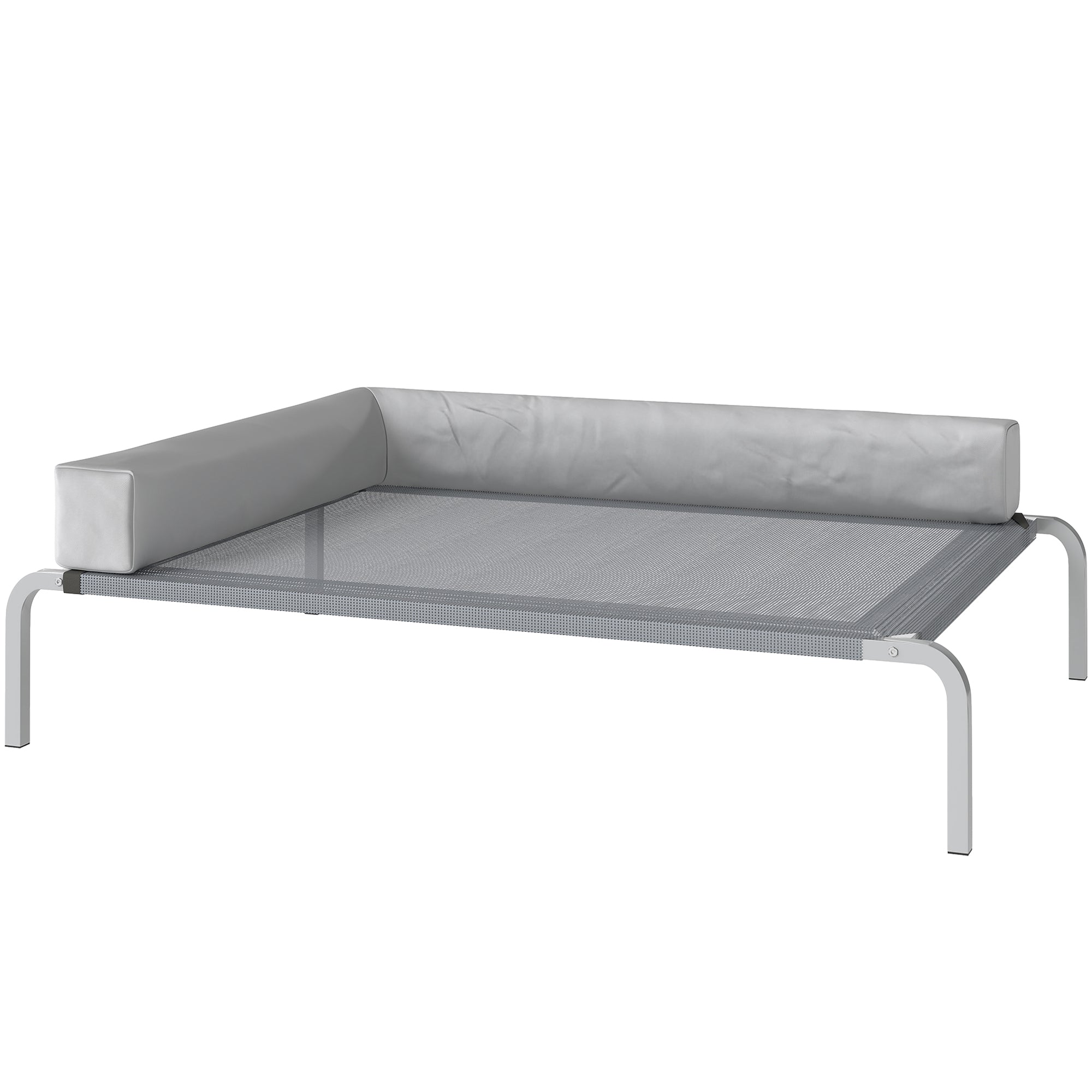 Udendørs Hundeseng Hævet Hundeseng Til Mellemstore Hunde Med Formet Hynde 110x75x30cm Lysegrå