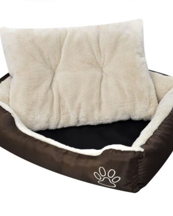 Varm Hundeseng Med Pude Brun Beige