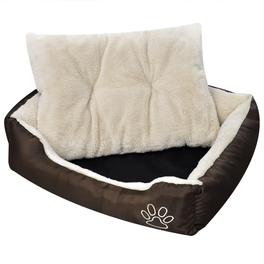 Varm Hundeseng Med Pude Brun Beige