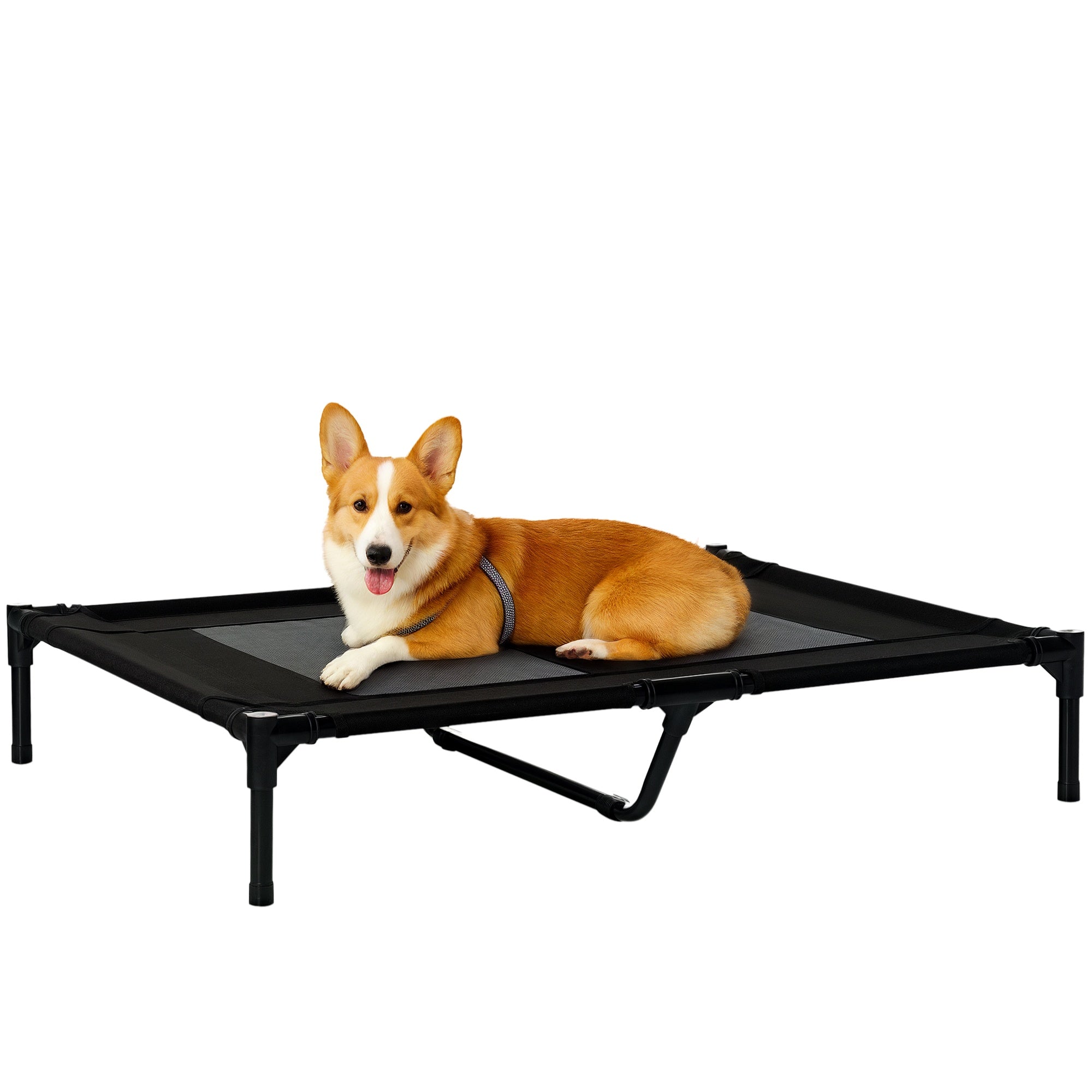Hundeseng Udendørs Hundeseng Foldbar åndbar Sort